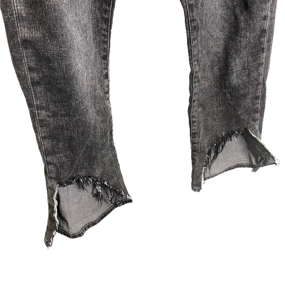 Frame Denim Women's Crop Jeans Distressed Black Le High Straight Dark Wash Sz 30 - Picture 4 of 5